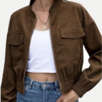 Women's Jacket Daily Fall Winter Short Coat Stand Collar Regular Fit Lightweight Casual Jacket Long Sleeve Solid Color Classic S