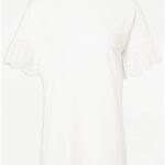 White Embroidered Sleeve Tunic Top