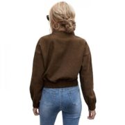 Women's Jacket Daily Fall Winter Short Coat Stand Collar Regular Fit Lightweight Casual Jacket Long Sleeve Solid Color Classic S - Image 3