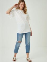 White Embroidered Sleeve Tunic Top - Image 3