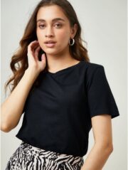 Black Basic Crew Neck T-Shirts 2 Pack - Image 2